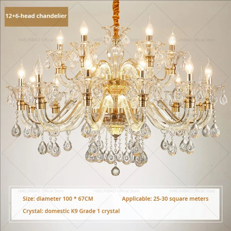 Afralia™ European Crystal Chandelier: Simple Fashion for Living, Dining, Bedroom & Villa