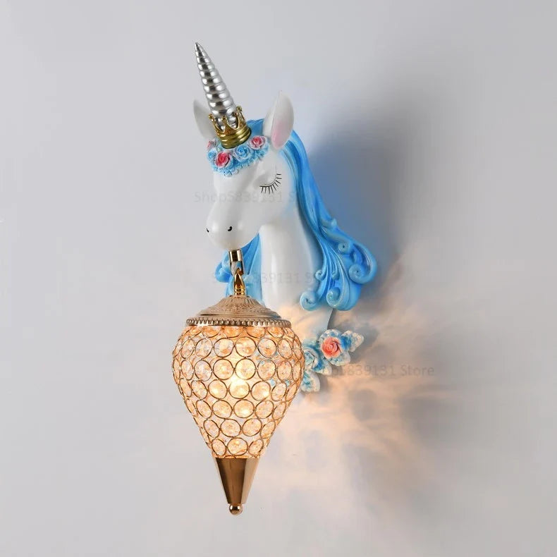 Afralia™ Nordic Unicorn Wall Lamp for Bedroom LED Decoration Light