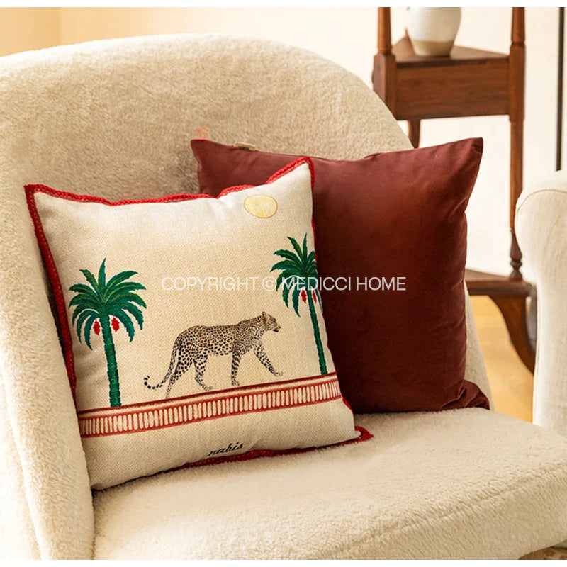 Afralia™ Panthère Style Cheetah Leopard Moon Luxury Throw Pillow Covers 45x45cm