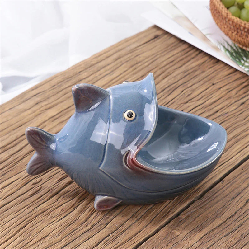 Afralia™ Ceramic Animal Storage Can: Home Decoration & Organizer Frog Pelican Shark Figurine