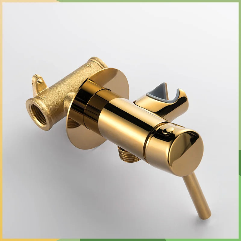 Afralia™ Brass Bidet Spray: Gold/Black, Hot/Cold Mixer Valve, Bathroom Shattaf Sprayer