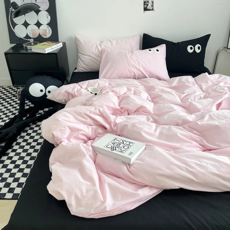 Afralia™ Soft Skin Eye Embroidery Bedding Set: High Quality Duvet Cover Set