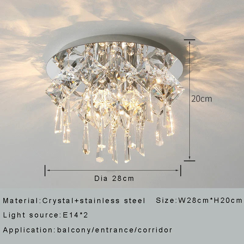 Afralia™ Crystal Luxury Chandelier: Dimmable LED Round Ceiling Light for Bedroom Living Room