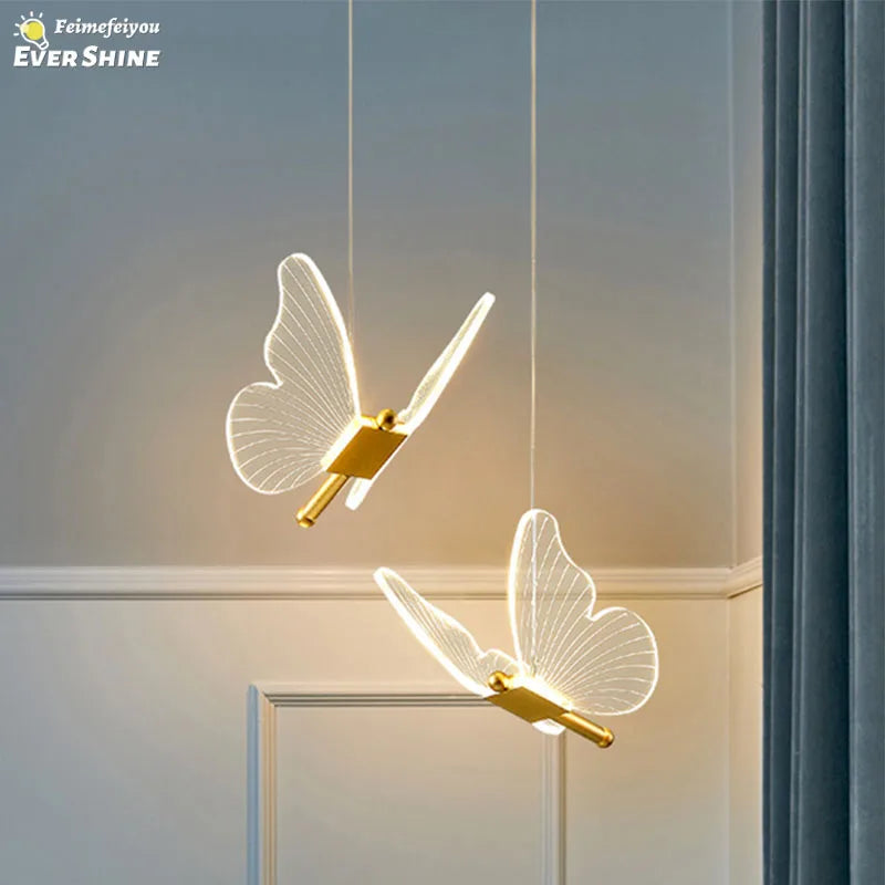 Afralia™ Butterfly Pendant Lights - Nordic Indoor Hanging Lamp for Living and Dining Room