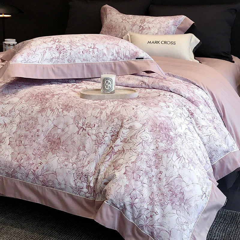 Afralia™ Egyptian Cotton Bedding Sets Queen King Ru Size Bed Linens