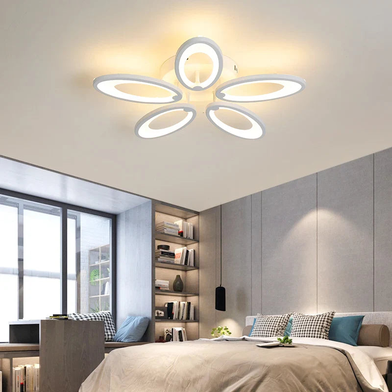 Afralia™ 5-Light Acrylic LED Ceiling Chandelier for Modern Living Room Bedroom