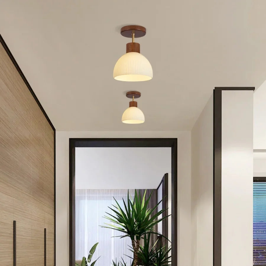 Afralia™ White Glass LED Ceiling Lamp Modern Living Room Bedroom Light