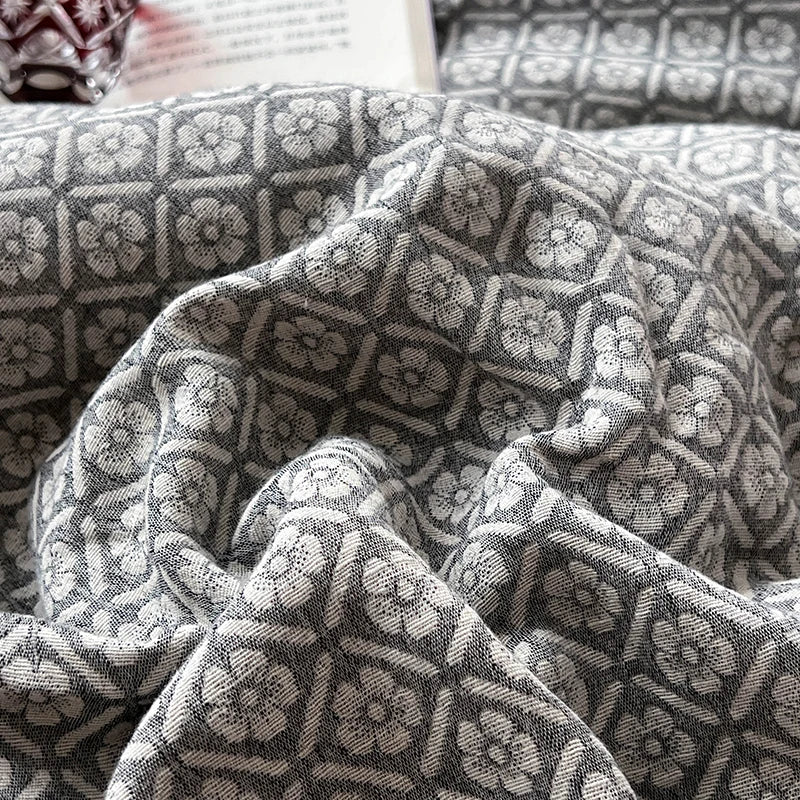 Afralia™ Linen Cotton Jacquard Bedding Set with Duvet, Sheet, and Pillowcases