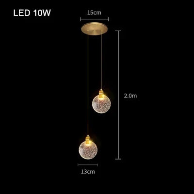 Afralia™ Bubble Crystal Chandelier Hanging Lamp: Modern LED Pendant Lights for Home Decor