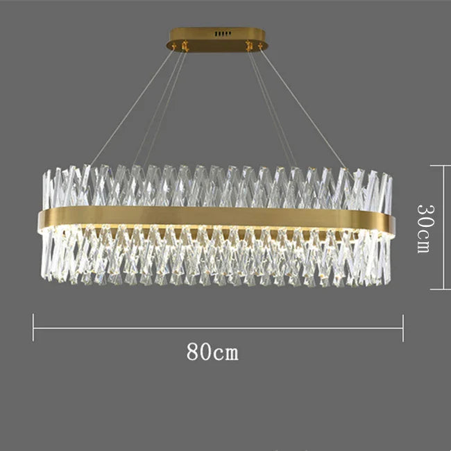 Afralia™ Modern Gold K9 Crystal Ceiling Chandelier for Living Dining Kitchen