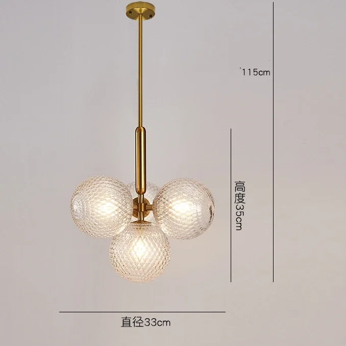 Afralia™ Scandinavia Glass Chandelier Pendant Lamp for Living Dining Room