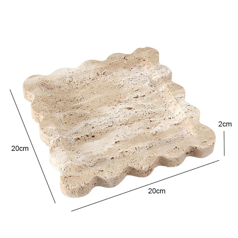 Afralia™ Travertine Marble Incense Burner Ball Shape Stone Holder Home Decor Tray