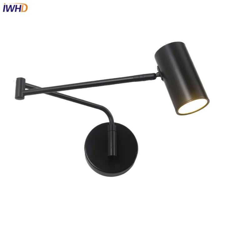 Afralia™ Acrylic Iron LED Wall Lamp Modern Rotate Black Stair Light