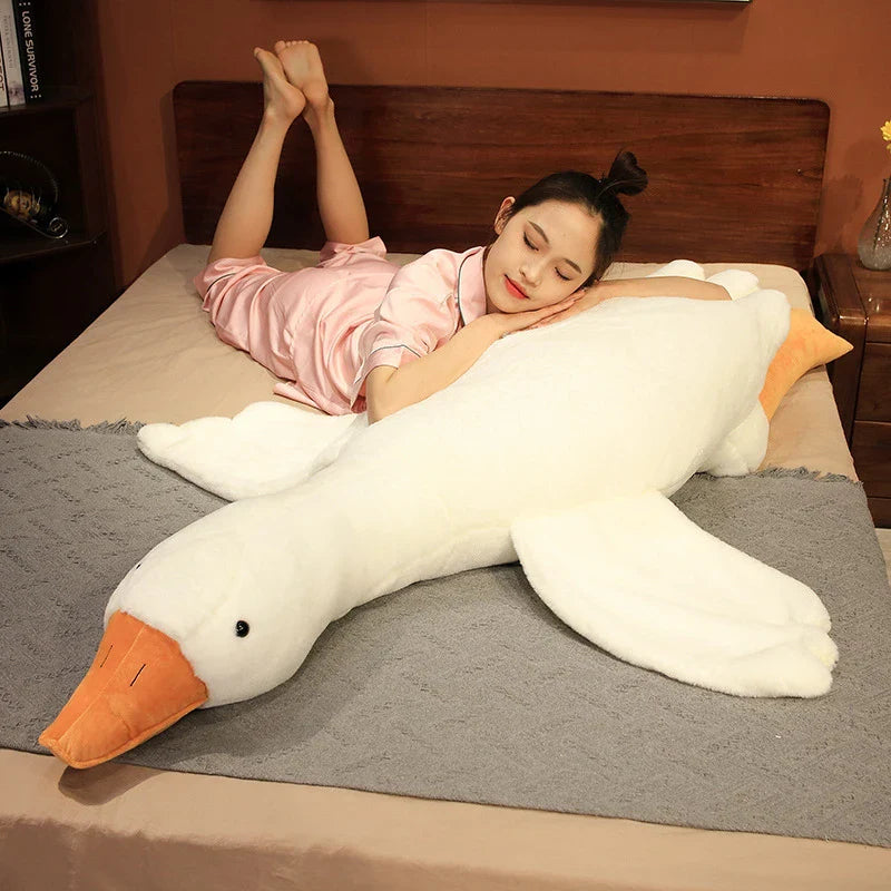 Afralia™ White Goose Body Pillow: Soft & Comfortable Plush Gift for Girlfriend, Schoolmate, or Children