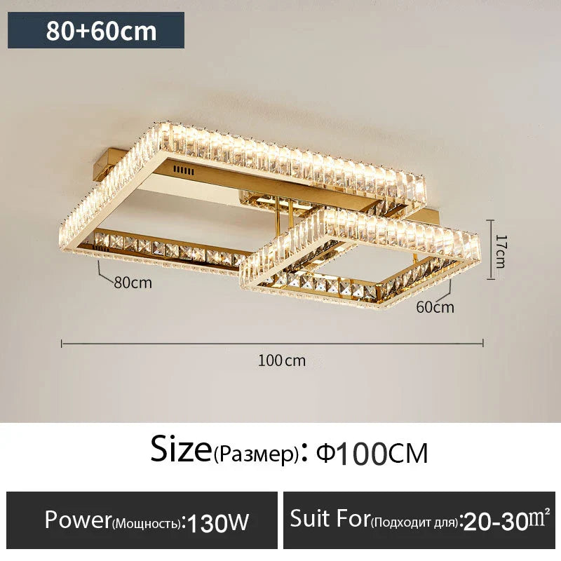 Afralia™ Luxury LED Crystal Ceiling Chandelier for Modern Living Room Lighting