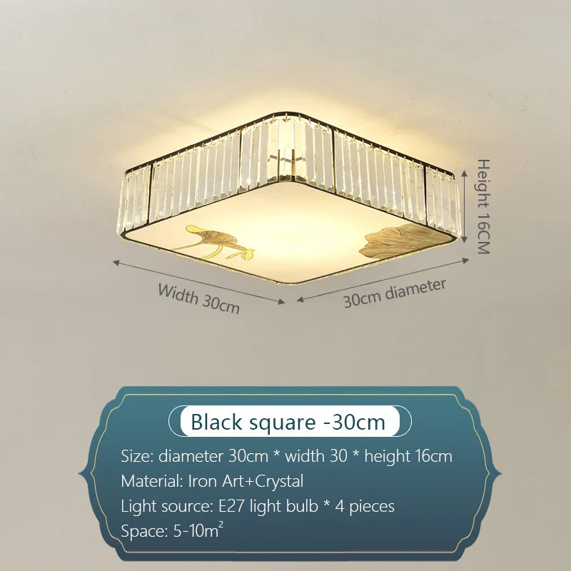 Afralia™ Crystal Round Ceiling Light - Modern Warm Bedroom Atmosphere
