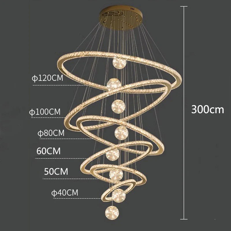 Afralia™ Crystal Chandelier: Luxury Stair Pendant Light for Living Room, Ceiling & Indoor Lighting