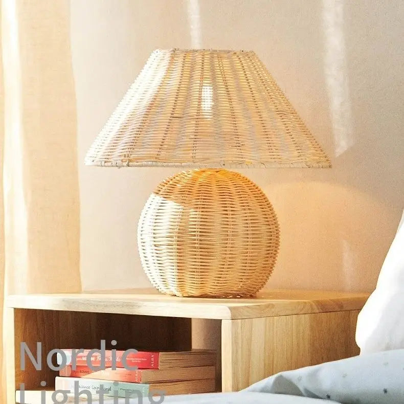 Rattan Floor Lamp for Outdoor and Indoor Spaces by Afralia™