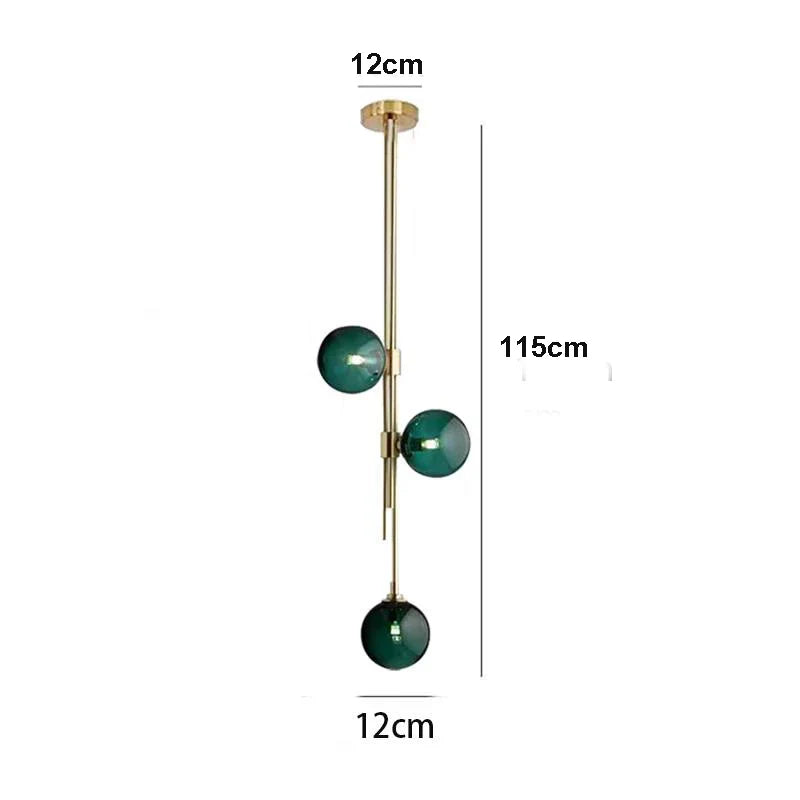 Afralia™ LED Glass Ball Pendant Light Brass Luminaire for Home Decor