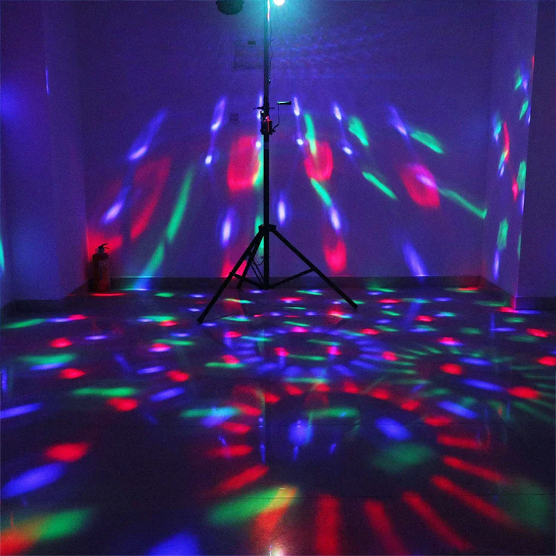 Afralia™ RGB Rotating Disco Ball Light - Sound Activated Party Strobe Lamp