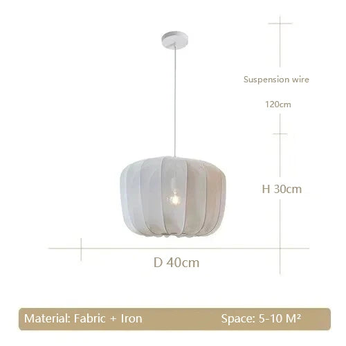 Afralia™ Plumeria Lantern Pendant Light: Minimalist French Country Fabric Lamp for Dining Staircase & Kitchen Island.