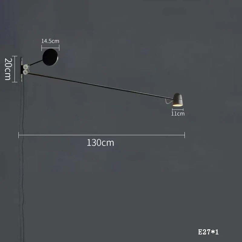 Afralia™ Minimalist Swing Arm Sconce Lamp for Living Room Bedroom Villa Office