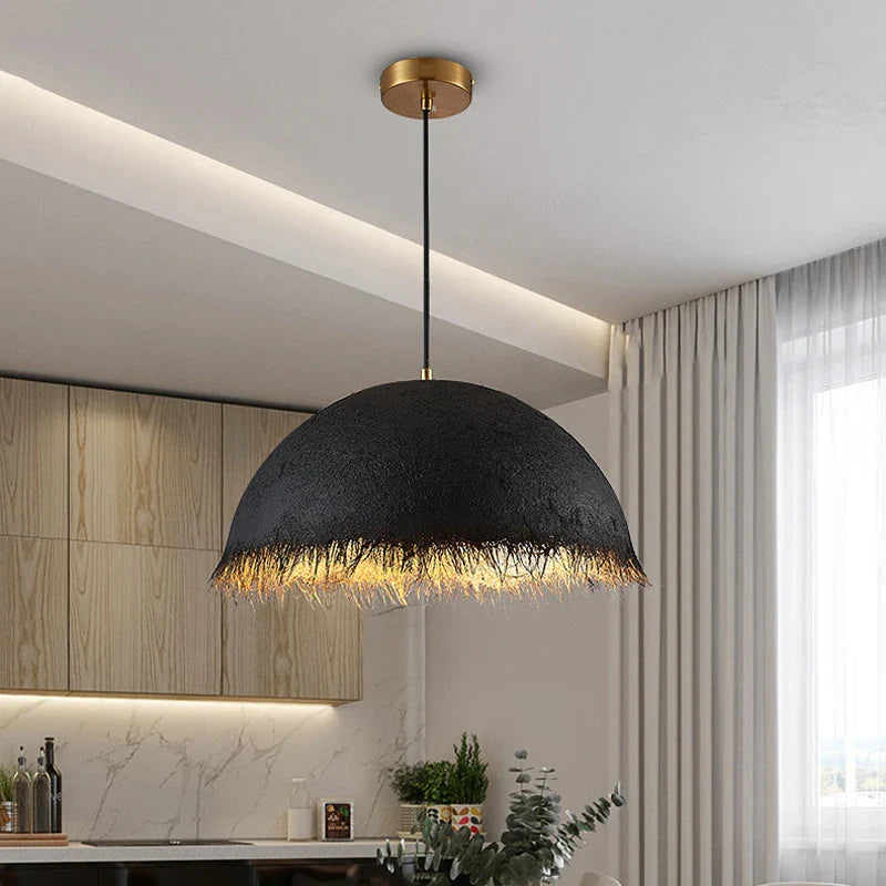 Afralia™ Gold White Half Nest Pendant Lamp for Stylish Home & Restaurant Lighting