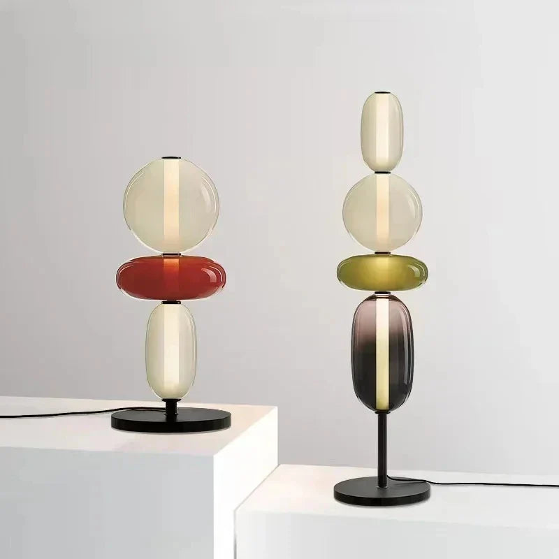 Afralia™ Colored Glass LED Floor Lamp - Indoor Lighting Decoration for Living Room and Bedroom
