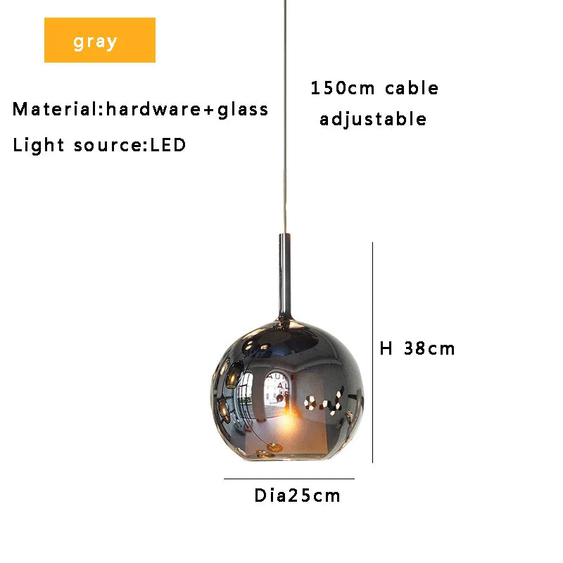 Afralia™ Glass Ball Pendant Lights: Italian Designer Hanging Lamp for Dining Room, Kitchen Island