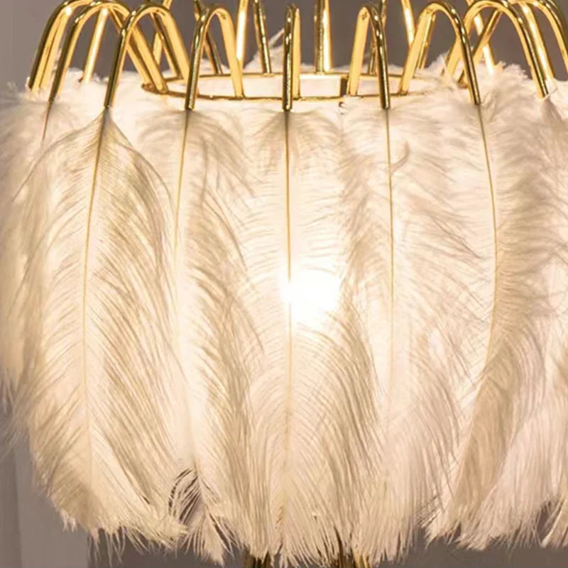 Afralia™ Nordic Feather Wall Lamps for Girl's Princess Room Decor & Bedroom Sconces