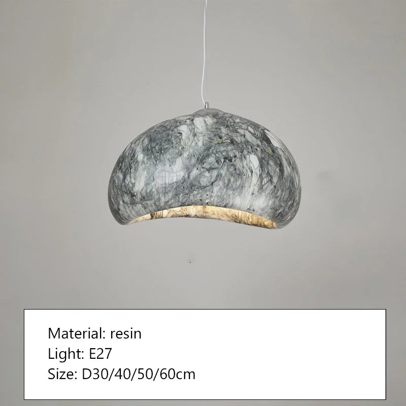 Afralia™ Marble Wabi Sabi Chandelier LED Pendant Lamp for Home Decor