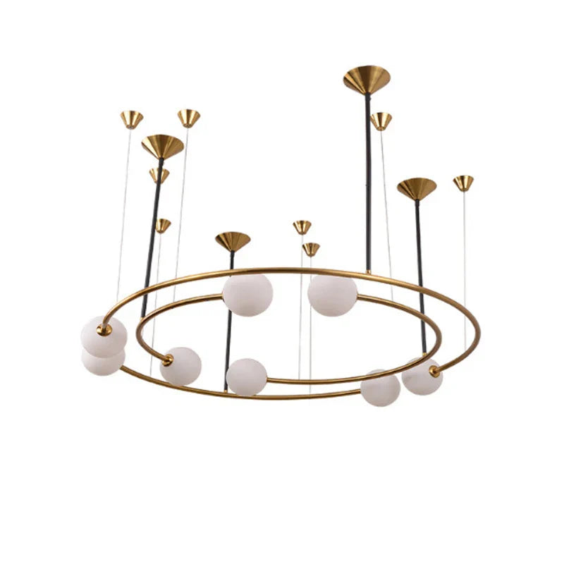 Afralia™ LED Round Chandelier Pendant Light for Ceiling Living Room Bedroom Decor