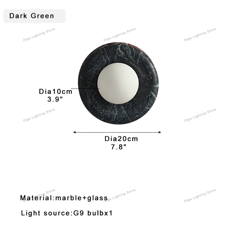 Afralia™ Marble & Jade Wall Lamp: Luxury Purple Green White Stone Mount Light