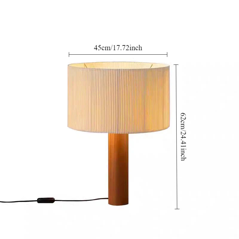 Afralia™ Solid Wood Table Lamp with Fabric Shade for Living Room and Bedside