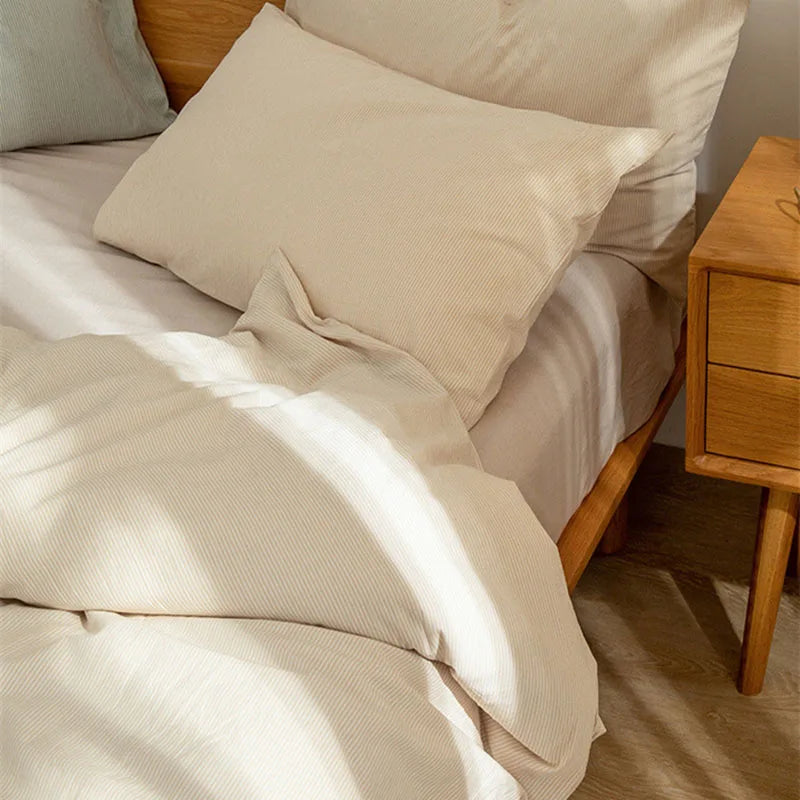 Afralia™ Luxury Cotton Bedding Sets: Soft & Breathable Striped Home Textile Collection