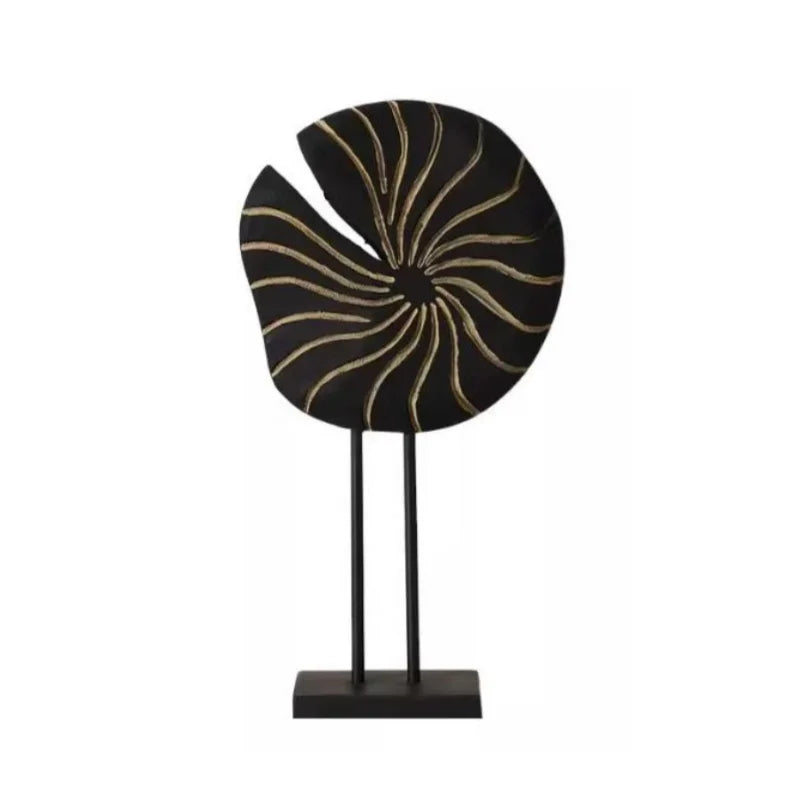 Afralia™ Wood-Grain Resin Ornaments Geometric Totem Figurines Home Decor