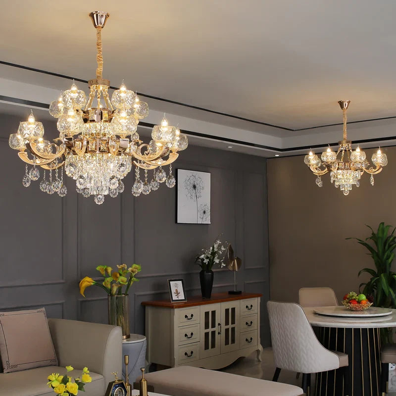 Afralia™ Crystal Chandelier: Grand European Villa High-end Fixture for Living Room, Restaurant, Building