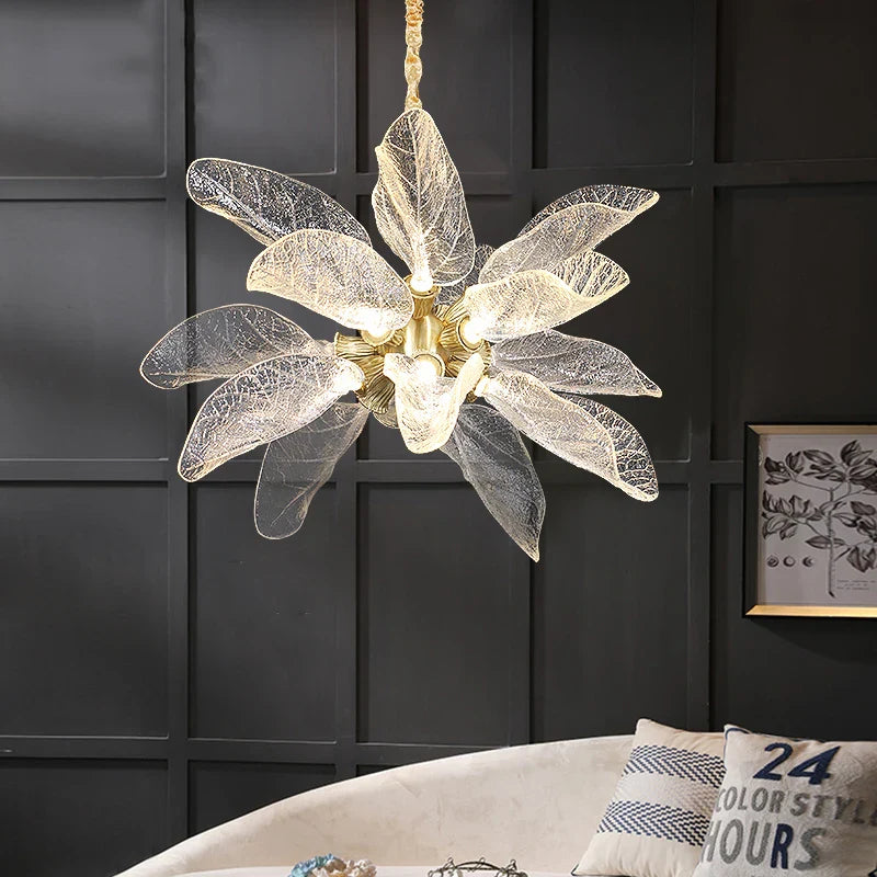 Afralia™ Elegant Copper Chandelier Light for Kitchen Dining Living Room - Modern Luxury Crystal Lamp