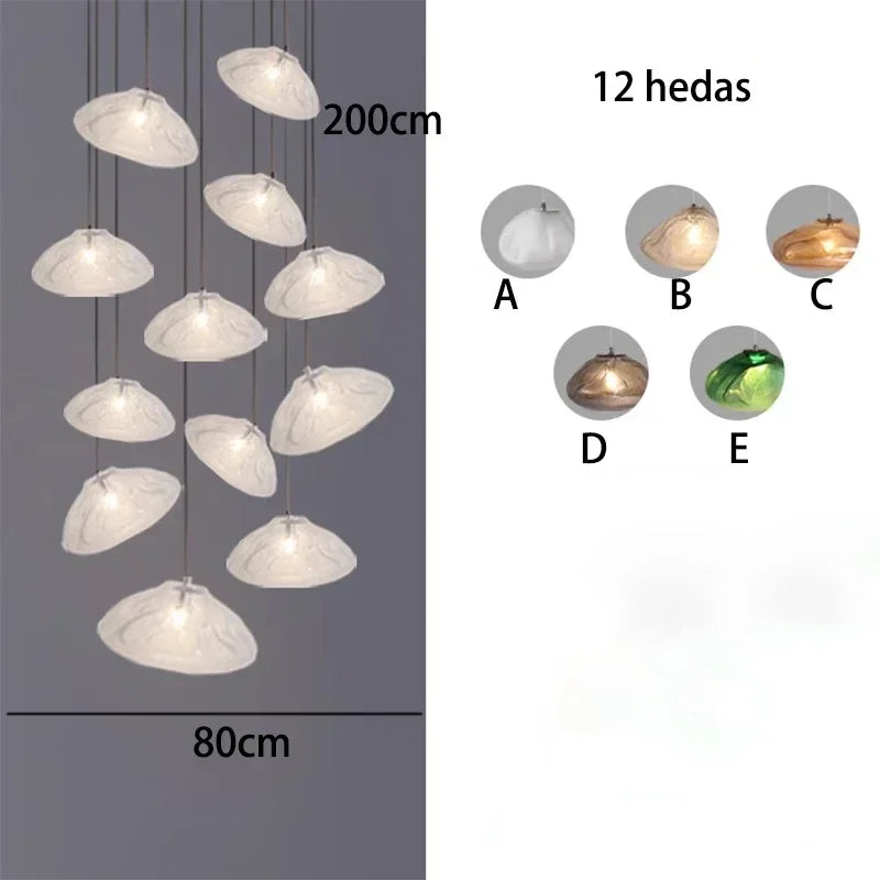 Afralia™ Crystal Chandelier Stair Pendant Lamp | Modern Living Room Lighting Fixture