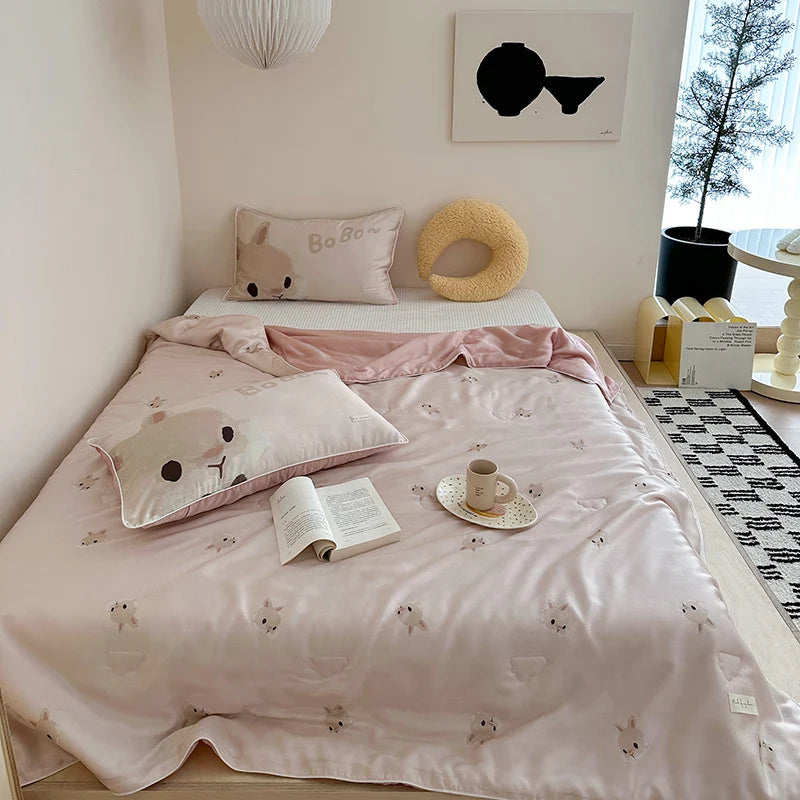 Afralia™ Silky Lyocell Summer Quilt: Soft & Cooling Comforter for Children & Adults