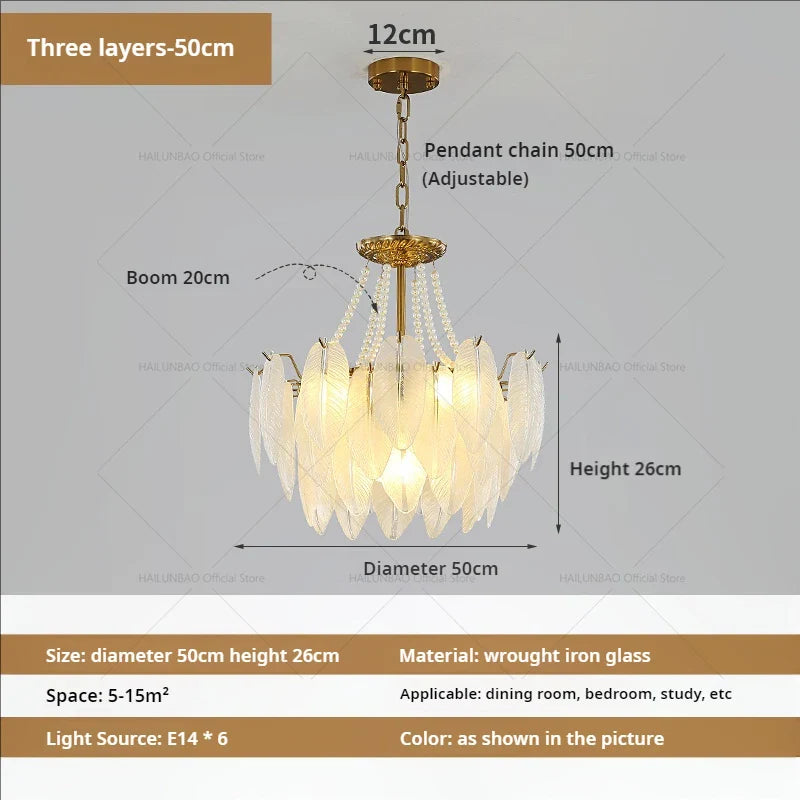 Afralia™ Cream Wind Feather Pearl Crystal Chandelier for Luxury Living Room and Bedroom