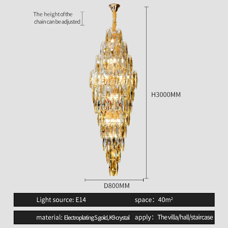 Afralia™ European Duplex Crystal Chandelier for Elegant Luxury Living