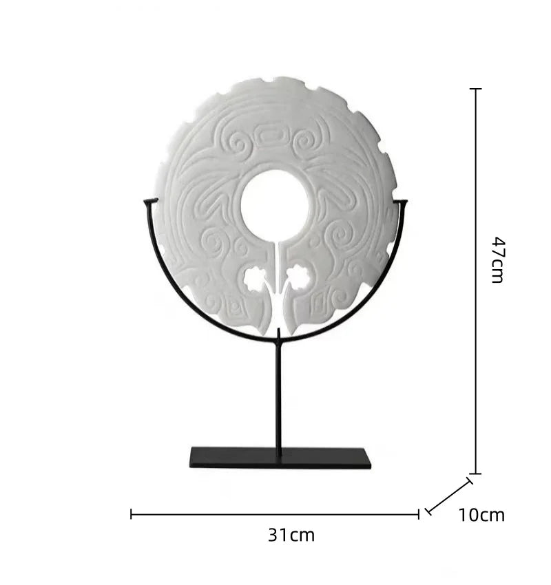 Afralia™ Geometric Totem Resin Statue | Chinese Retro Home Decor Accessory