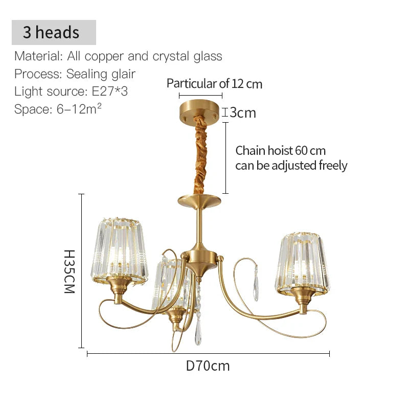 Afralia™ Bronze Villa All Copper Chandelier - Modern Light Luxury for Living Room