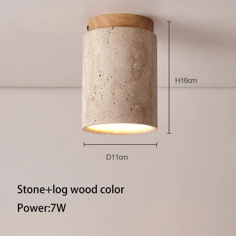 Afralia™ Travertine Stone Ceiling Downlight with E27 Bulb