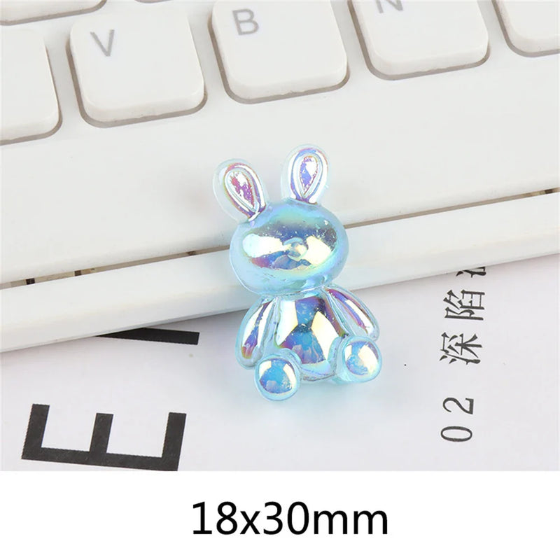 Afralia™ Kawaii Rabbit Resin Cabochon for Scrapbooking and DIY Crafts