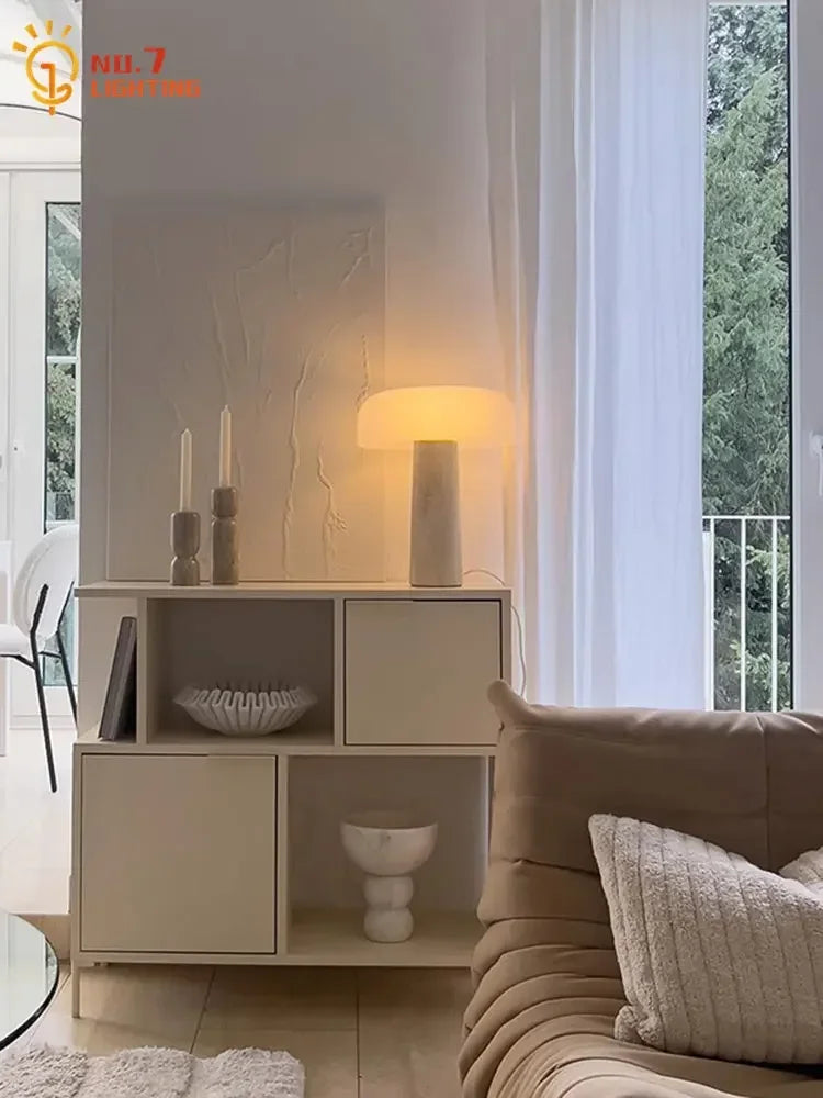 Afralia™ Mushroom LED Table Lamp: Nordic Luxury Marble Stone Desk Light for Christmas Living Room