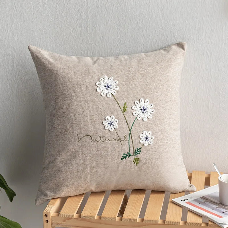 Afralia™ Embroidered Pillowcase, Elegant Cushion Cover, Removable & Washable, 45x45cm