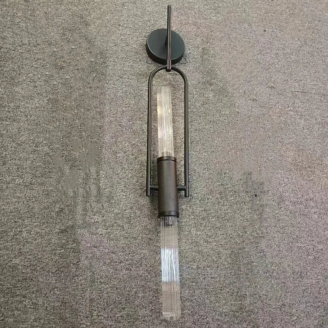 Art Deco Clear Glass Wall Lamp Gold Metal G9 Bulb Home Lighting Sconce Afralia™