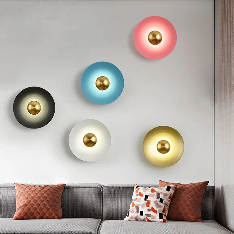 Afralia™ Golden Macaroon LED Wall Lamp for Bedroom & Living Room